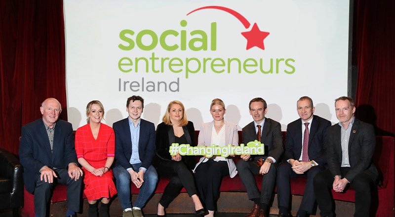 Social Entrepreneurs Ireland and permanent tsb with a banner saying Changing Ireland 
